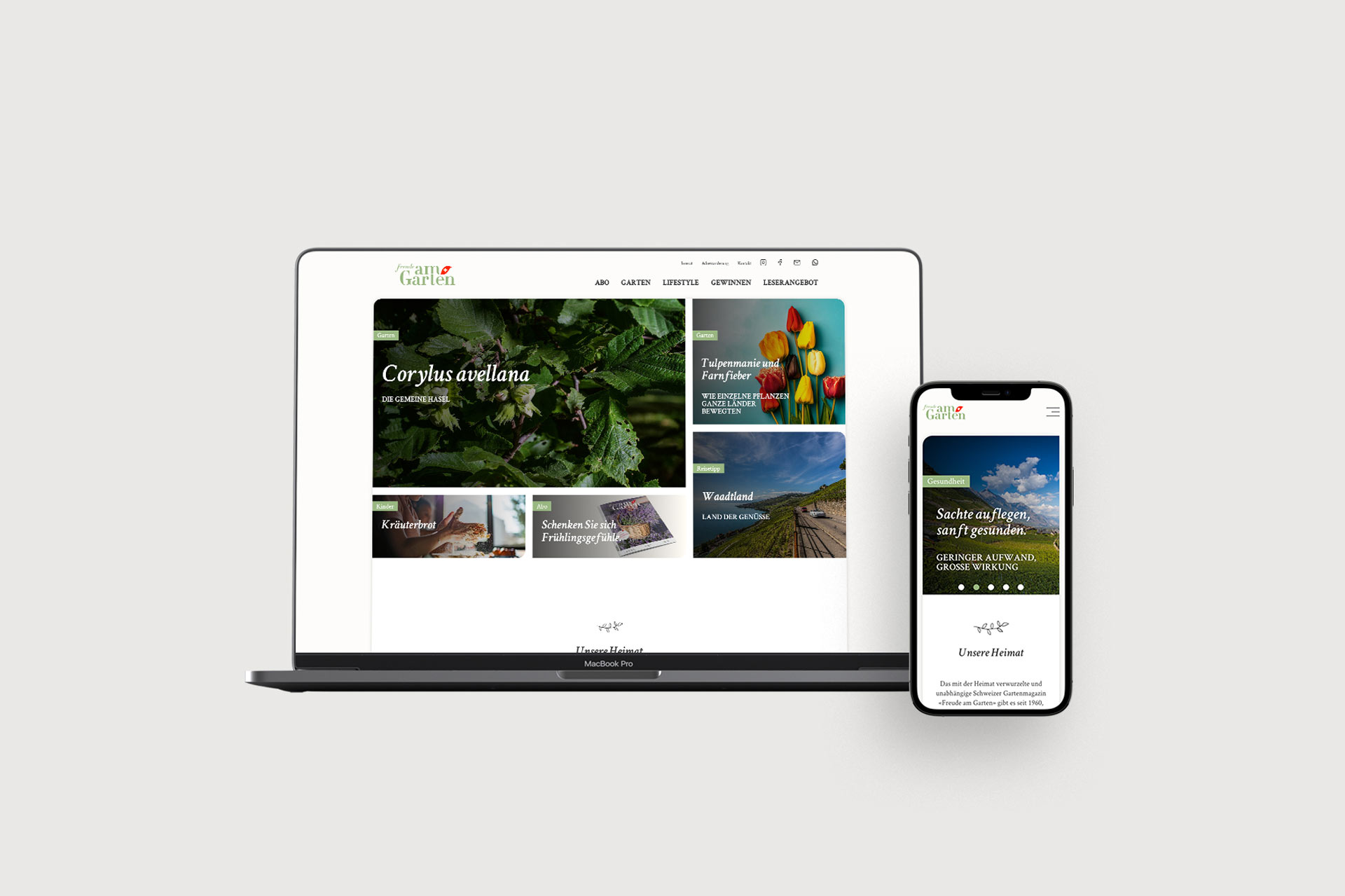 Garten und Natur, Website, Web-Design