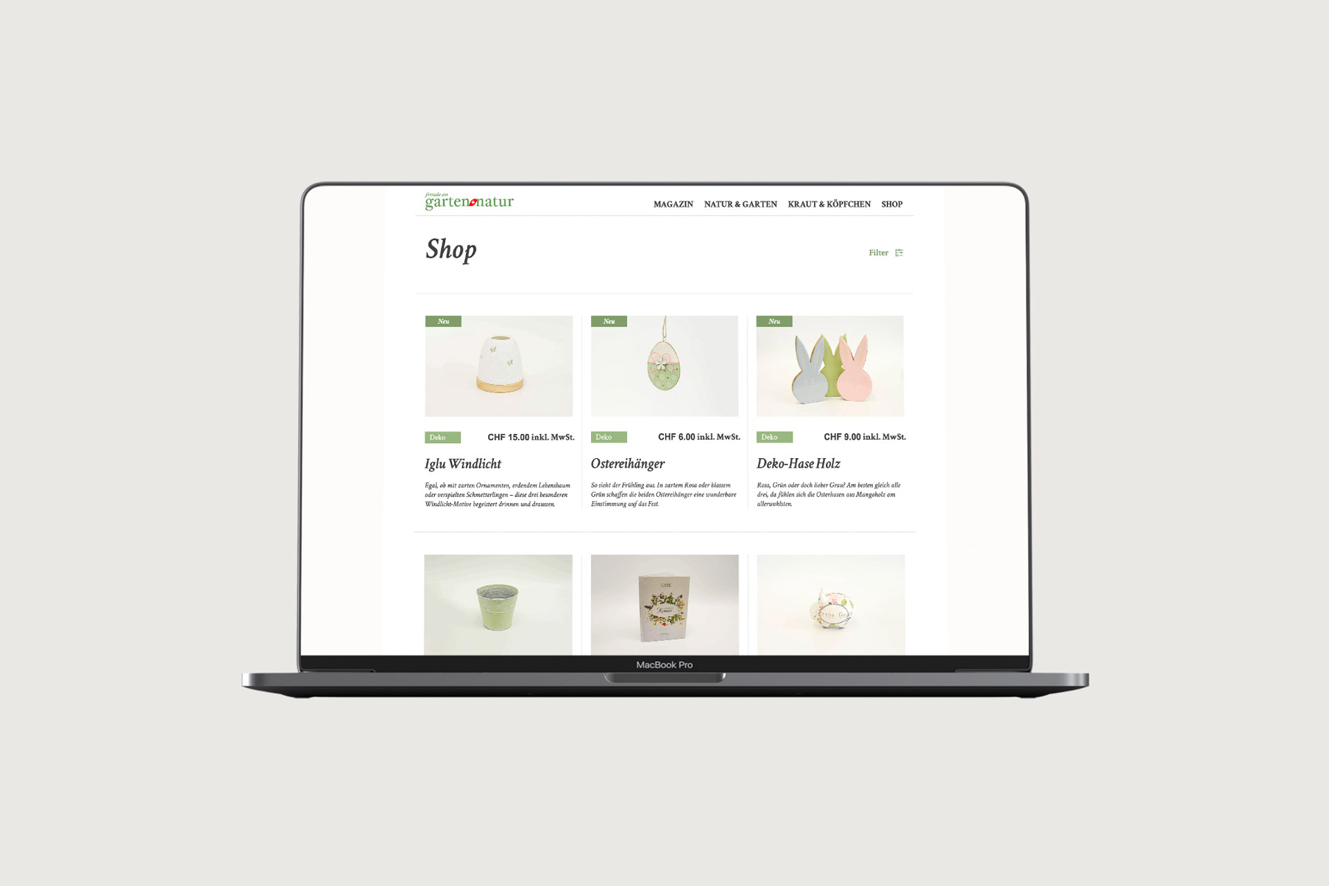Garten und Natur, Onlineshop, Web Design, Onlinemarketing